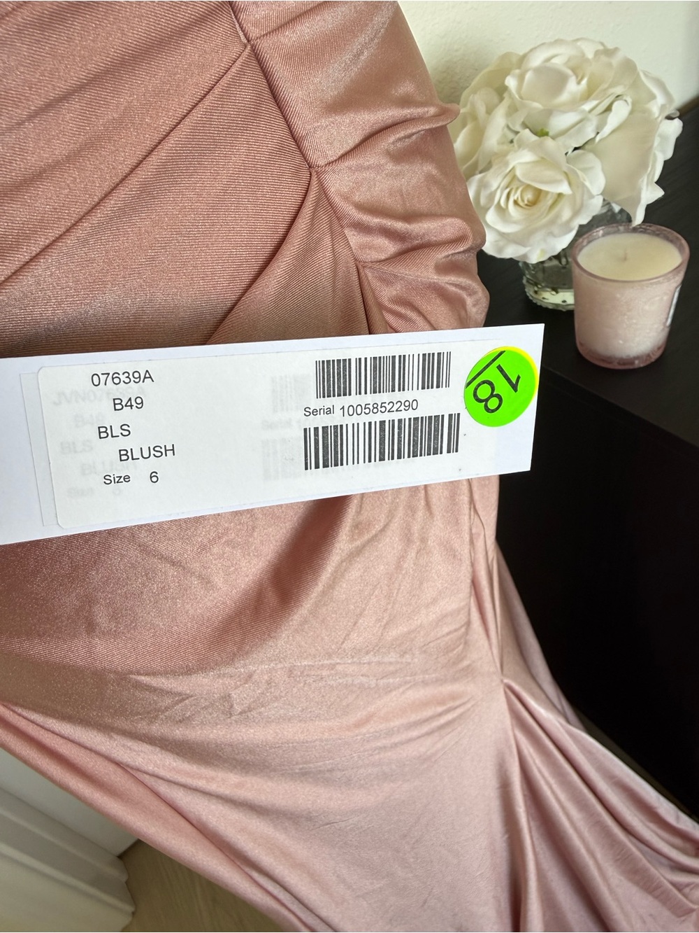 JVN by Jovani JVN07639SC - Ruched Bodice Sweetheart Prom Gown Blush NWT Sz 6 - Picture 5 of 11